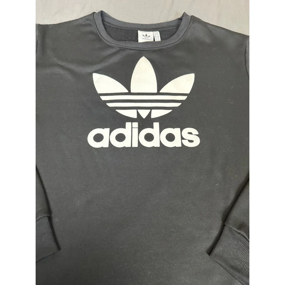 Adidas Originals Mens Trefoil Logo Sweatshirt Black Crewneck 3XL Pullover